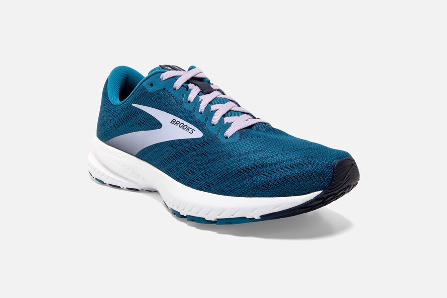 Launch 7 Road Brooks Running Shoes NZ Womens - Blue/Silver - UCQFOR-156